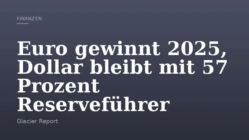 Euro gewinnt 2025, Dollar bleibt mit 57 Prozent Reserveführer