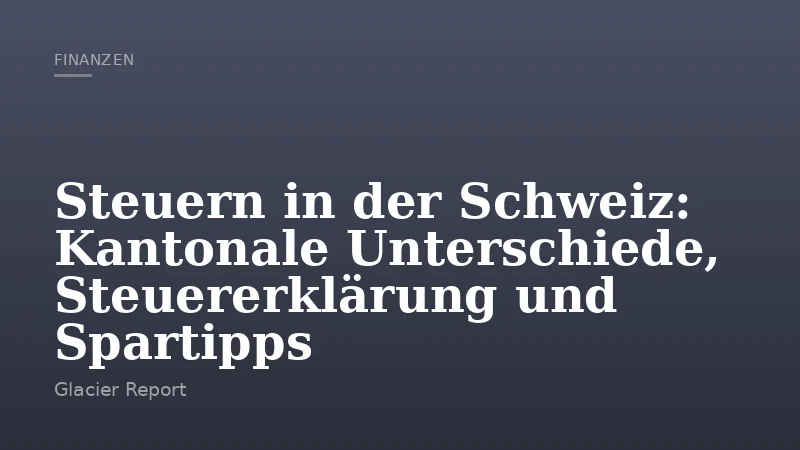 Steuern in der Schweiz: Kantonale Unterschiede, Steuererklärung und Spartipps