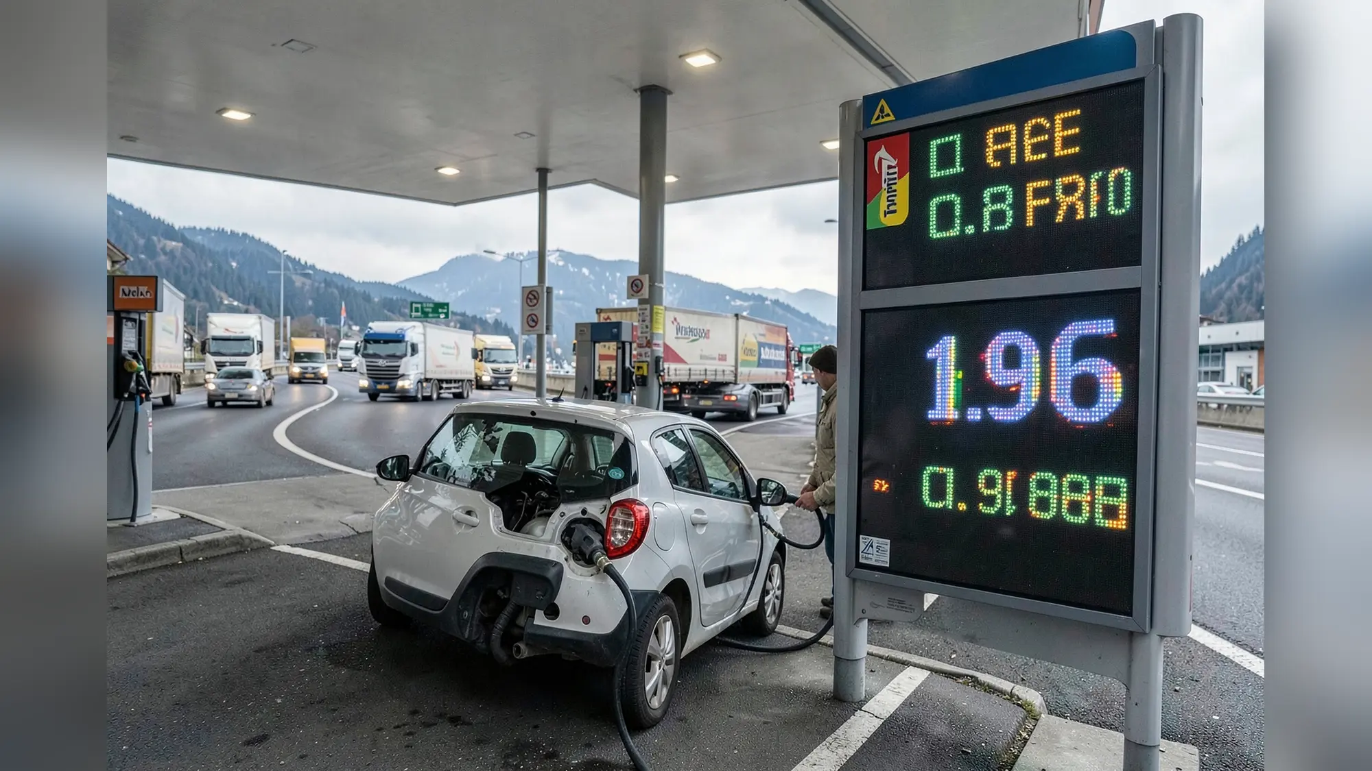 Treibstoff: Benzin 1,96 CHF, Kosten 17-20% gestiegen