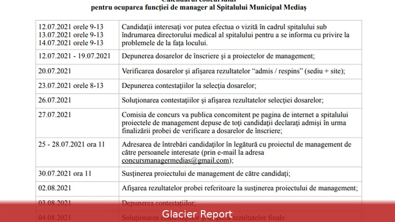 Concurs Manager Spital 2026