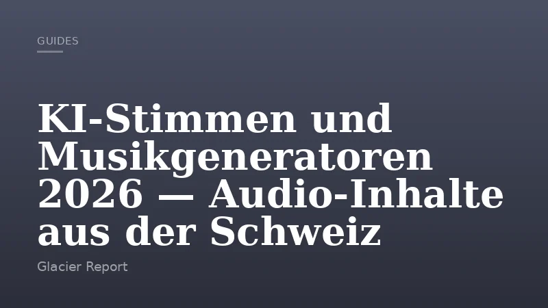 KI-Stimmen und Musikgeneratoren 2026 — Audio-Inhalte aus der Schweiz