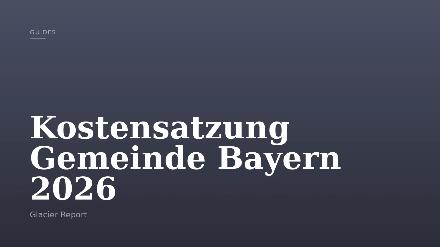 Kostensatzung Gemeinde Bayern 2026