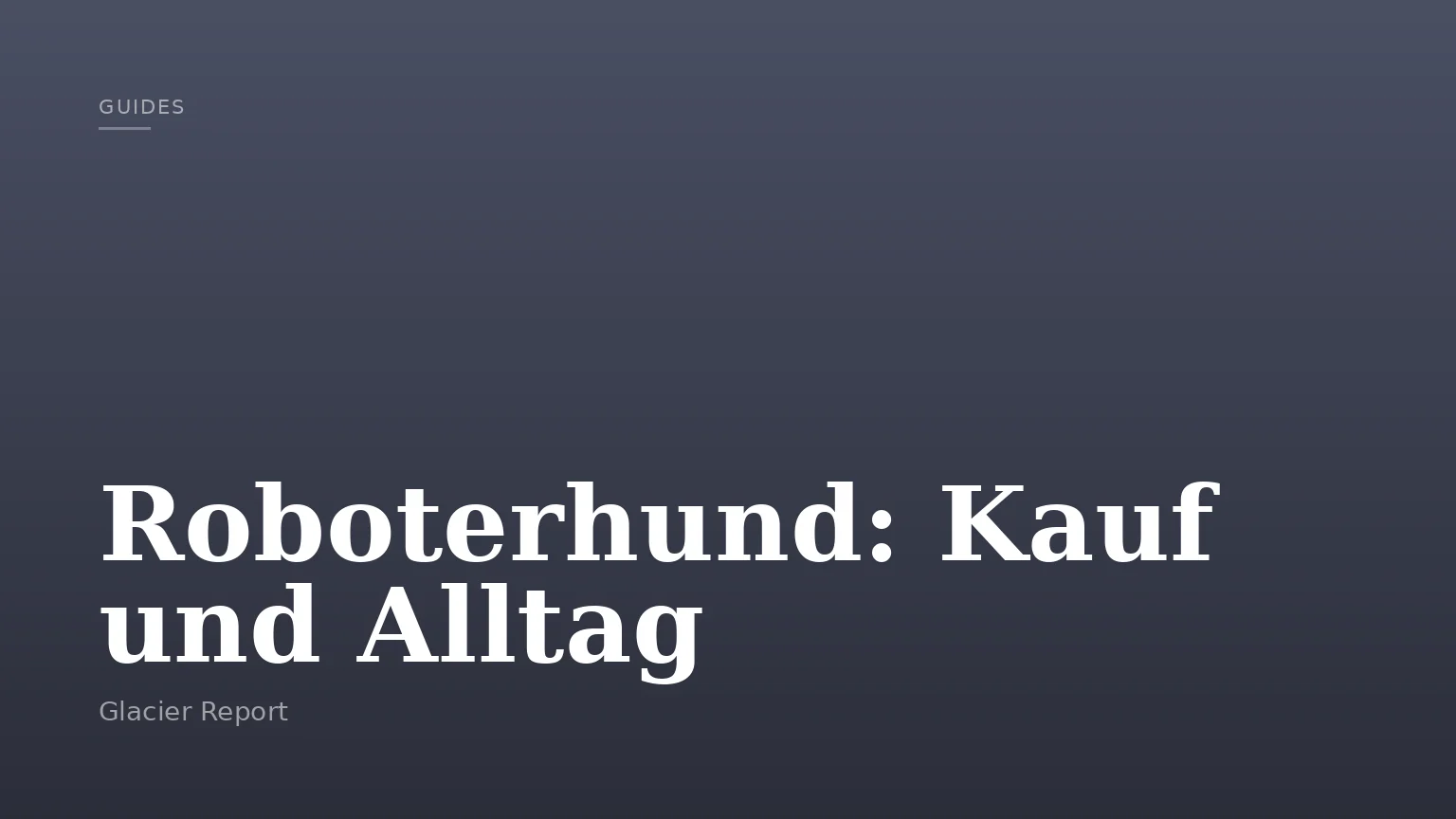 Roboterhund: Kauf und Alltag
