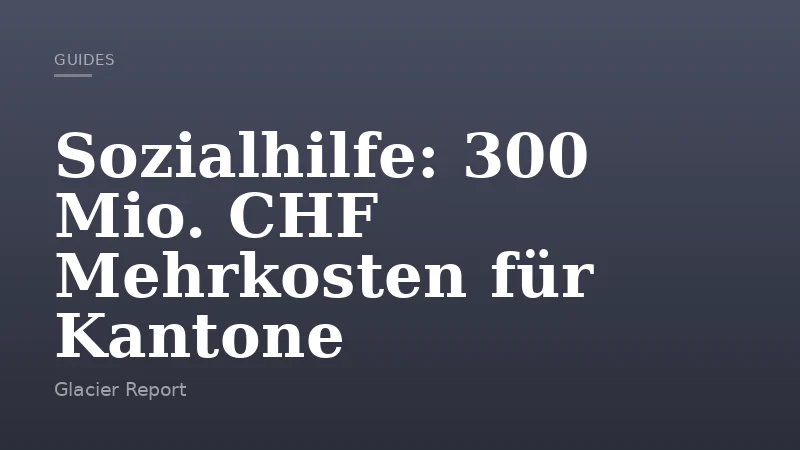 Sozialhilfe: 300 Mio. CHF Mehrkosten für Kantone