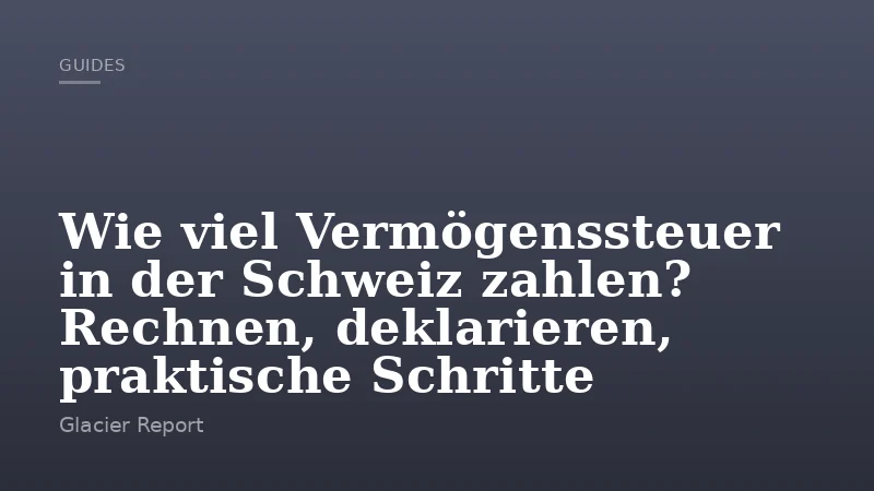 Wie viel Vermögenssteuer in der Schweiz zahlen? Rechnen, deklarieren, praktische Schritte