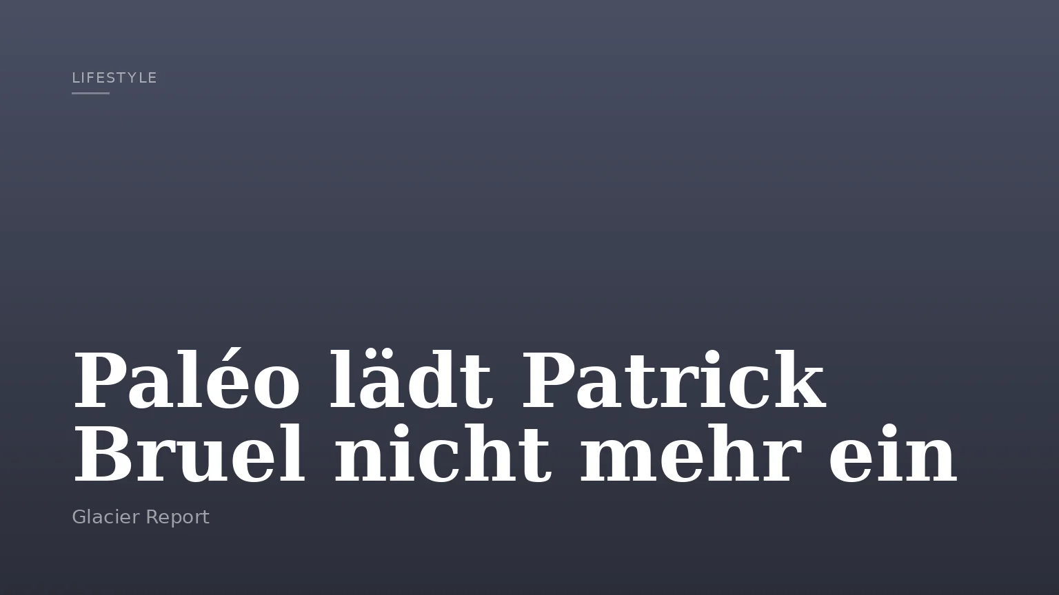 Paléo lädt Patrick Bruel nicht mehr ein