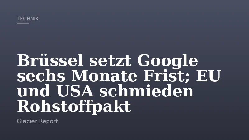 Brüssel setzt Google sechs Monate Frist; EU und USA schmieden Rohstoffpakt
