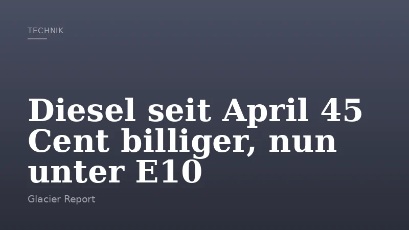 Diesel seit April 45 Cent billiger, nun unter E10