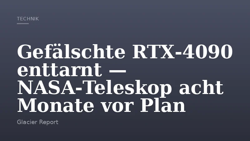 Gefälschte RTX‑4090 enttarnt — NASA‑Teleskop acht Monate vor Plan