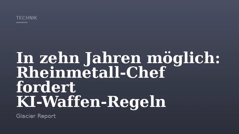 In zehn Jahren möglich: Rheinmetall-Chef fordert KI-Waffen-Regeln