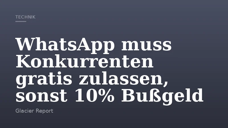 WhatsApp muss Konkurrenten gratis zulassen, sonst 10% Bußgeld
