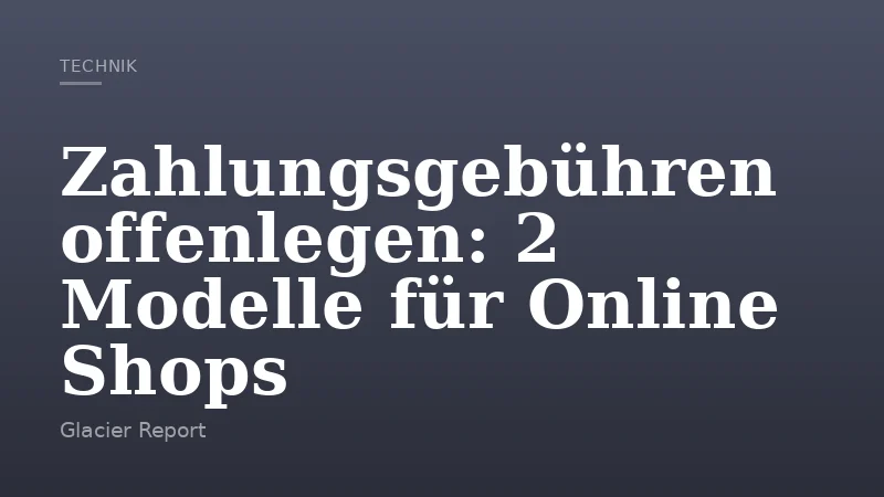 Zahlungsgebühren offenlegen: 2 Modelle für Online Shops