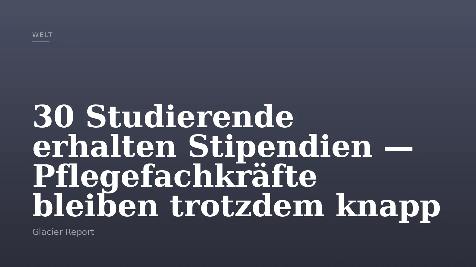 30 Studierende erhalten Stipendien — Pflegefachkräfte bleiben trotzdem knapp