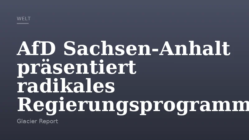 AfD Sachsen-Anhalt präsentiert radikales Regierungsprogramm