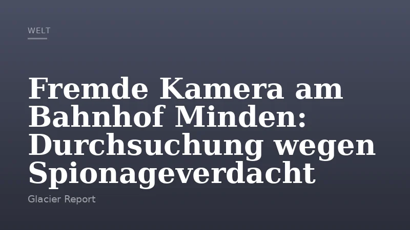Fremde Kamera am Bahnhof Minden: Durchsuchung wegen Spionageverdacht