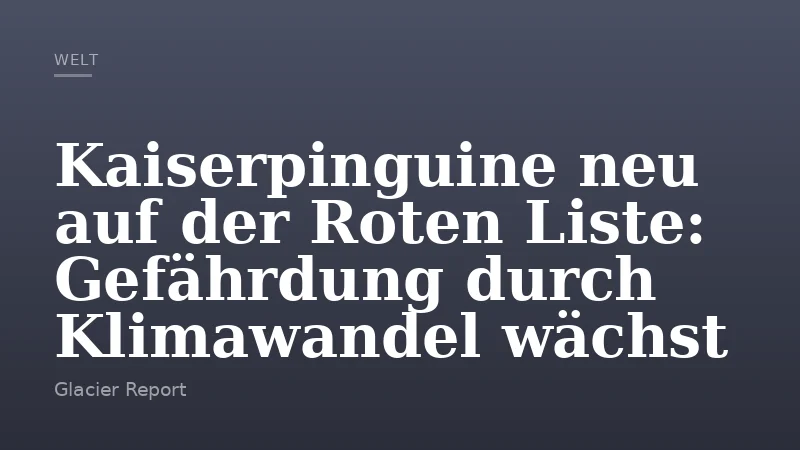 Kaiserpinguine neu auf der Roten Liste: Gefährdung durch Klimawandel wächst