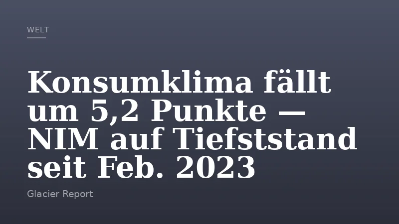 Konsumklima fällt um 5,2 Punkte — NIM auf Tiefststand seit Feb. 2023