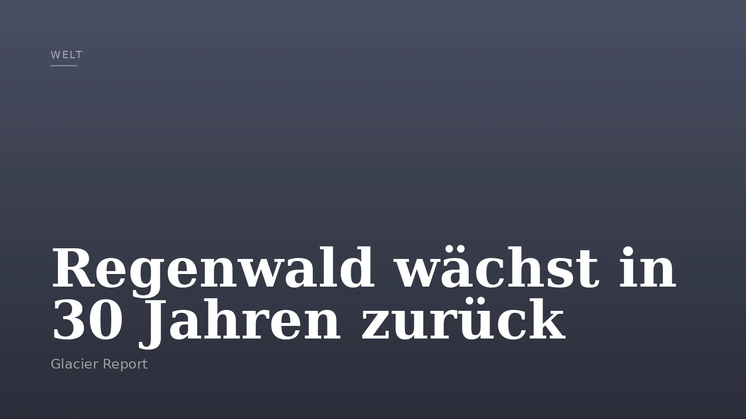 Regenwald wächst in 30 Jahren zurück