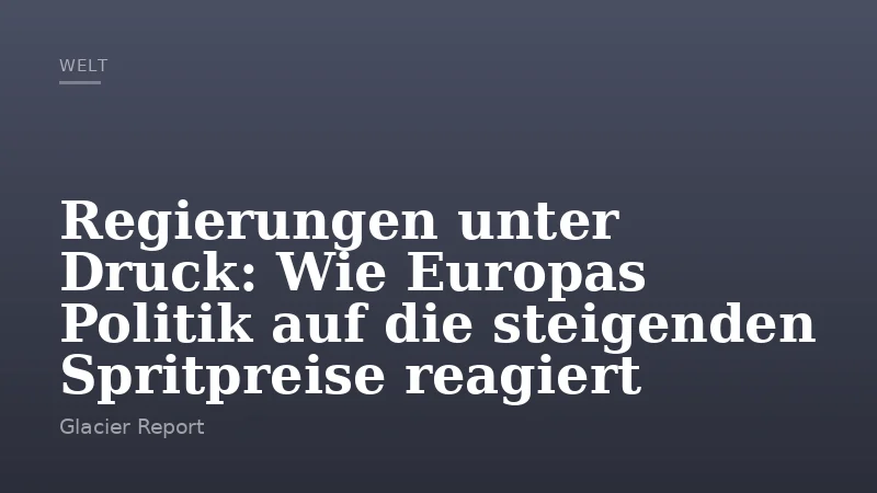 Regierungen unter Druck: Wie Europas Politik auf die steigenden Spritpreise reagiert