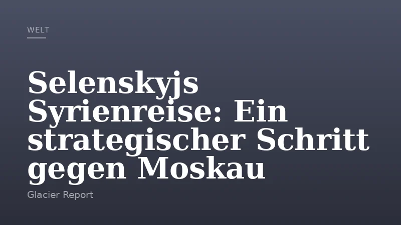 Selenskyjs Syrienreise: Ein strategischer Schritt gegen Moskau