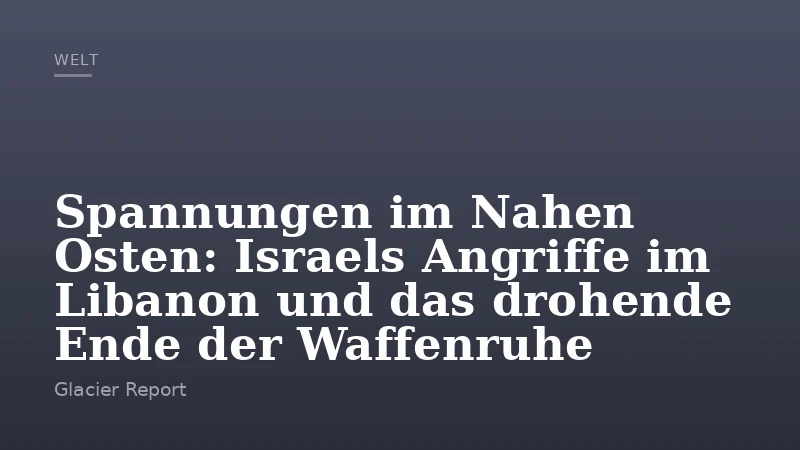 Spannungen im Nahen Osten: Israels Angriffe im Libanon und das drohende Ende der Waffenruhe